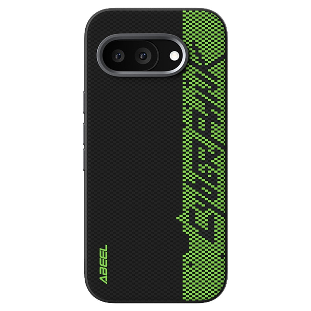 ABEEL For Google Pixel 9a Magnetic Case Micro-Embossing 6D Printed PC TPU Aluminum Alloy Leather Phone Cover
