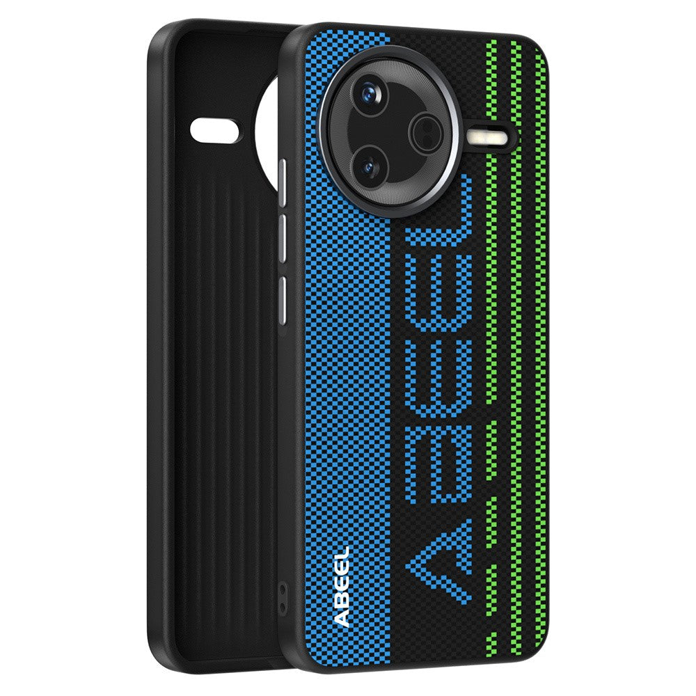 ABEEL Magnetiskt Skal För Xiaomi Poco F7 Pro 5G / Redmi K80 5G Mikropräglad 6D-tryckt PC TPU Aluminiumlegering Läder mobilskal