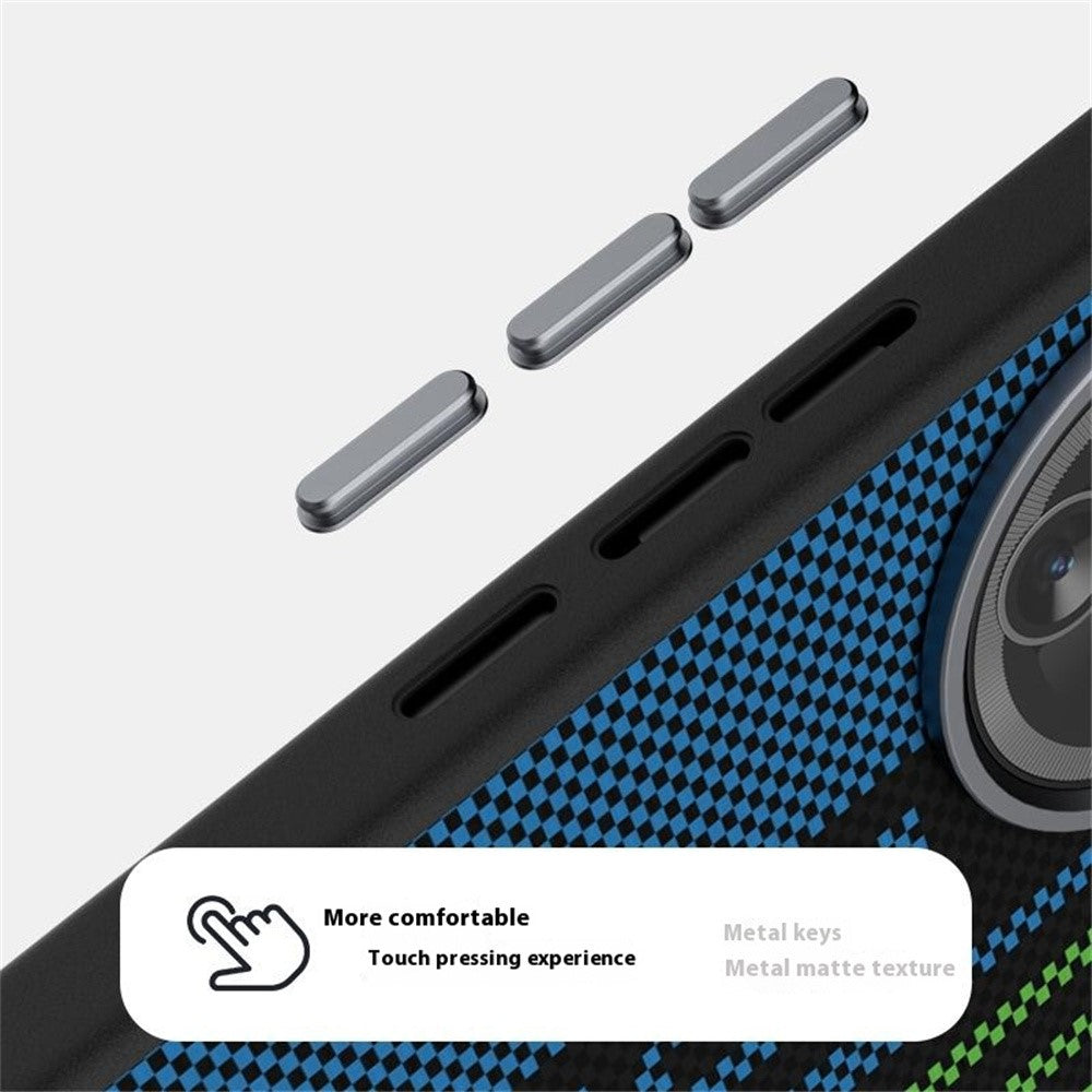 ABEEL Magnetiskt Skal För Xiaomi Poco F7 Pro 5G / Redmi K80 5G Mikropräglad 6D-tryckt PC TPU Aluminiumlegering Läder mobilskal