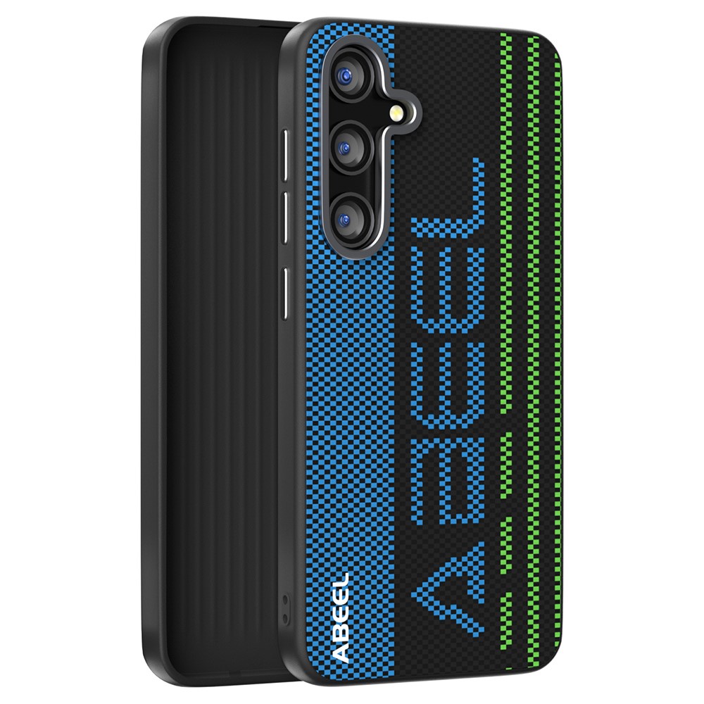 ABEEL til Samsung Galaxy S25+ Magnetisk Etui Mikroprægning 6D-printet PC TPU Aluminiumslegering Lædertelefoncover