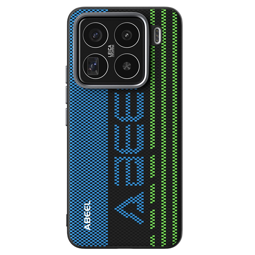 ABEEL For Xiaomi 15 Pro Magnetic Case Micro-Embossing 6D Printed PC TPU Aluminum Alloy Leather Phone Cover