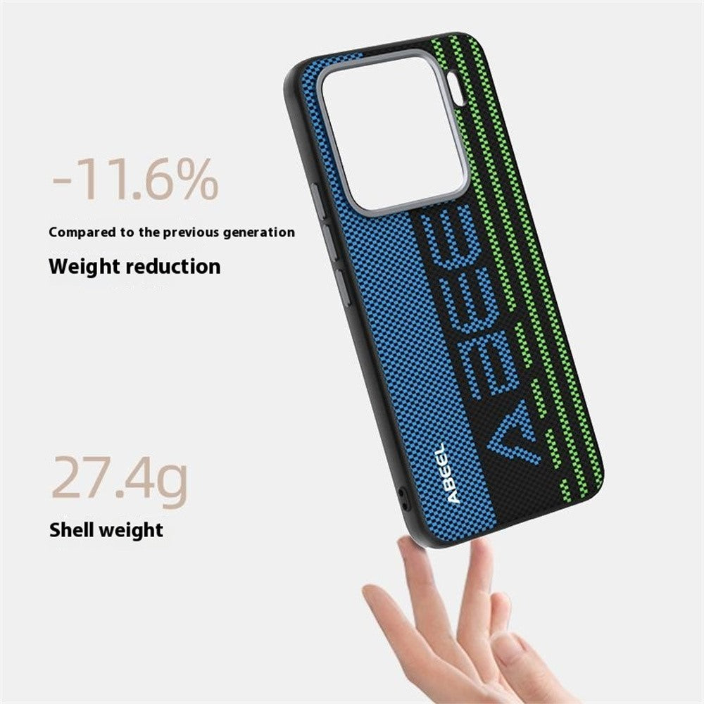 ABEEL For Xiaomi 15 Pro Magnetic Case Micro-Embossing 6D Printed PC TPU Aluminum Alloy Leather Phone Cover