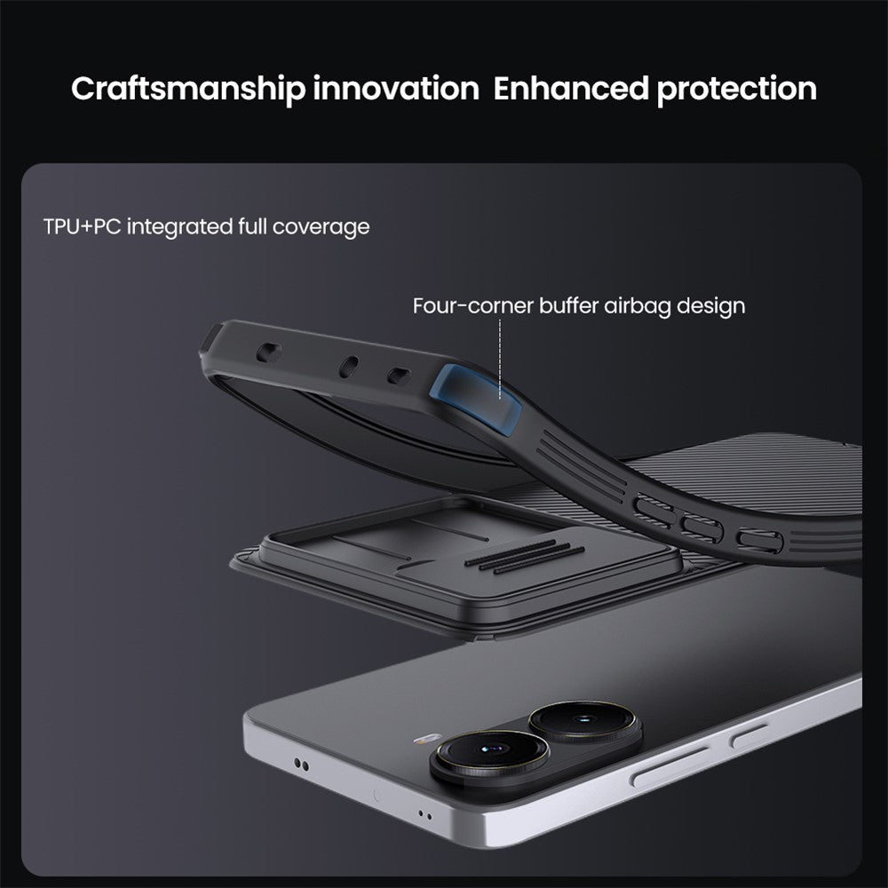 NILLKIN Camshield Pro for Xiaomi Poco X7 Pro 5G Magnetic Case TPU + PC Phone Cover with Slider Camera Lid
