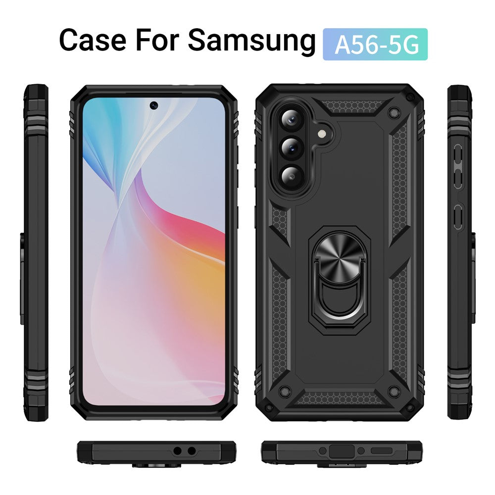 Samsung Galaxy A56 5G-skal PC + TPU-mobilskal med stöd