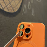 Til iPhone 15 Pro Max cover, kompatibel med MagSafe flydende silikone telefoncover med beskyttelsesglas til linse