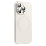 Til iPhone 15 Pro Max cover, kompatibel med MagSafe flydende silikone telefoncover med beskyttelsesglas til linse