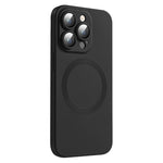Til iPhone 15 Pro Max cover, kompatibel med MagSafe flydende silikone telefoncover med beskyttelsesglas til linse