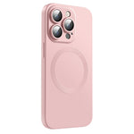 Til iPhone 15 Pro Max cover, kompatibel med MagSafe flydende silikone telefoncover med beskyttelsesglas til linse