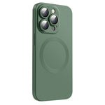 Til iPhone 15 Pro Max cover, kompatibel med MagSafe flydende silikone telefoncover med beskyttelsesglas til linse