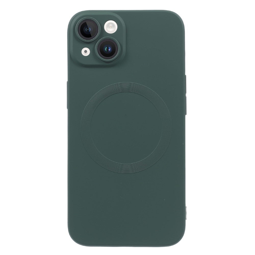 For iPhone 15 Plus Case Compatible with MagSafe Liquid Silicone Phone Cover with Tempered Glass Lens Protector