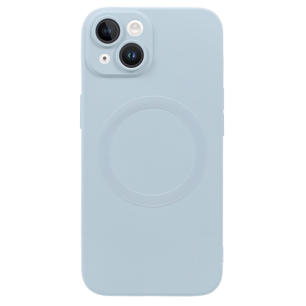 For iPhone 15 Plus Case Compatible with MagSafe Liquid Silicone Phone Cover with Tempered Glass Lens Protector