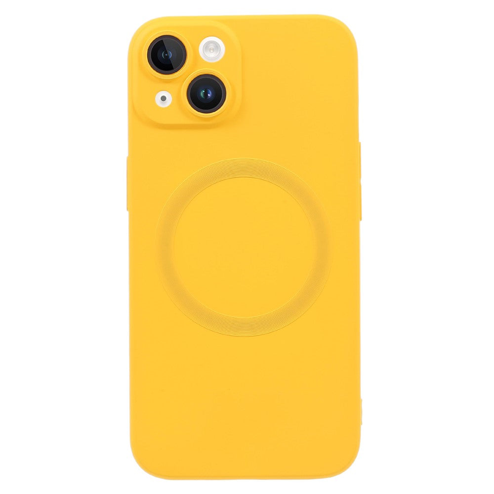 For iPhone 15 Plus Case Compatible with MagSafe Liquid Silicone Phone Cover with Tempered Glass Lens Protector