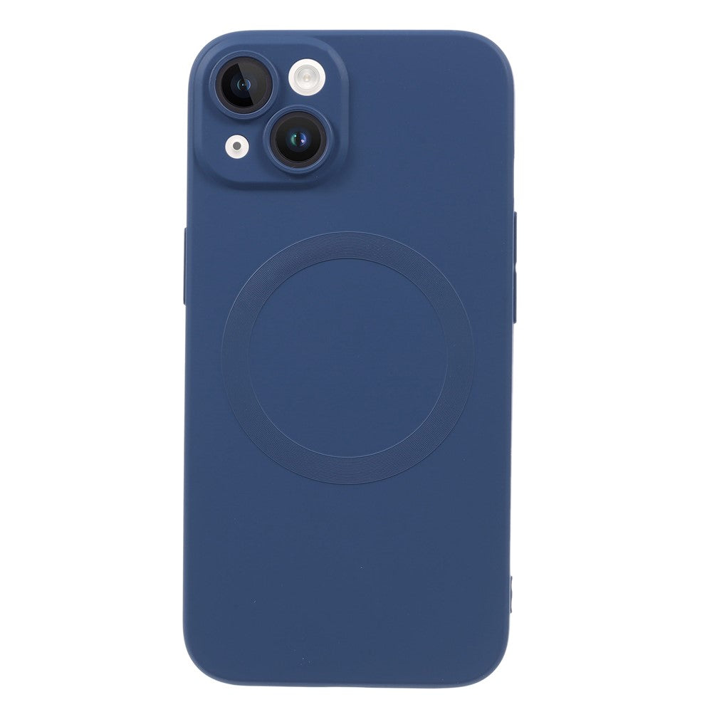 For iPhone 15 Plus Case Compatible with MagSafe Liquid Silicone Phone Cover with Tempered Glass Lens Protector
