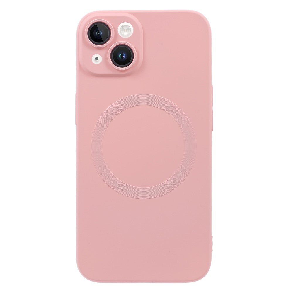 For iPhone 15 Plus Case Compatible with MagSafe Liquid Silicone Phone Cover with Tempered Glass Lens Protector