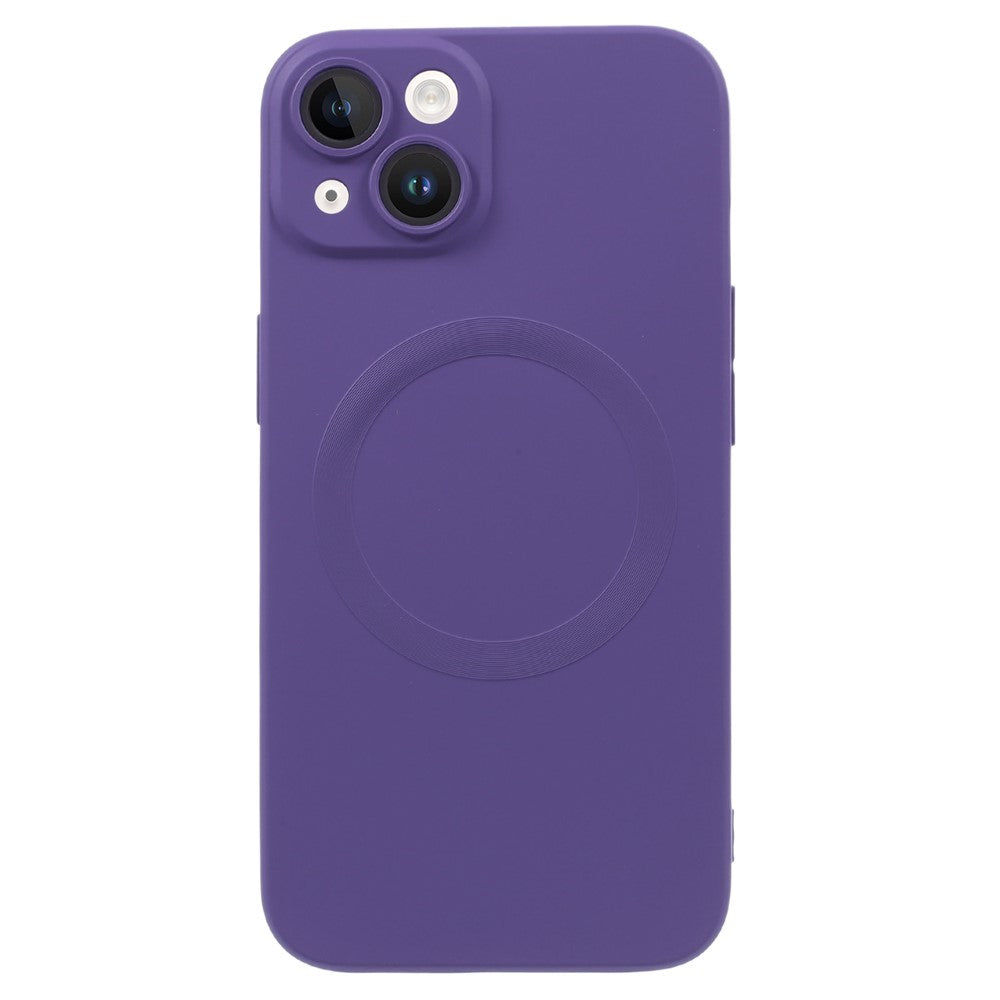 For iPhone 15 Plus Case Compatible with MagSafe Liquid Silicone Phone Cover with Tempered Glass Lens Protector