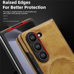 Til Samsung Galaxy Z Fold5 5G Magnetisk cover med foldbar støttefod PC Silikone Læder Telefon Bagcover