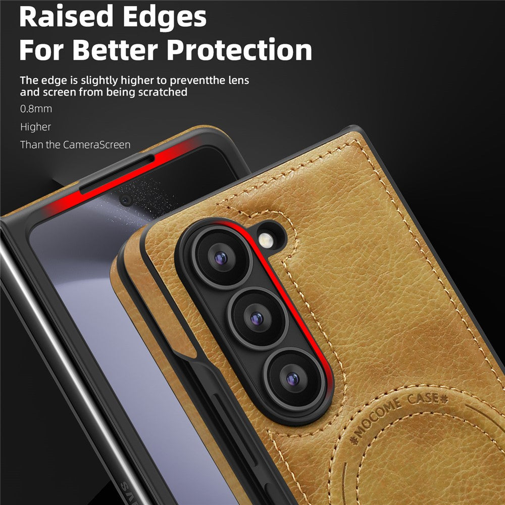 Til Samsung Galaxy Z Fold5 5G Magnetisk cover med foldbar støttefod PC Silikone Læder Telefon Bagcover