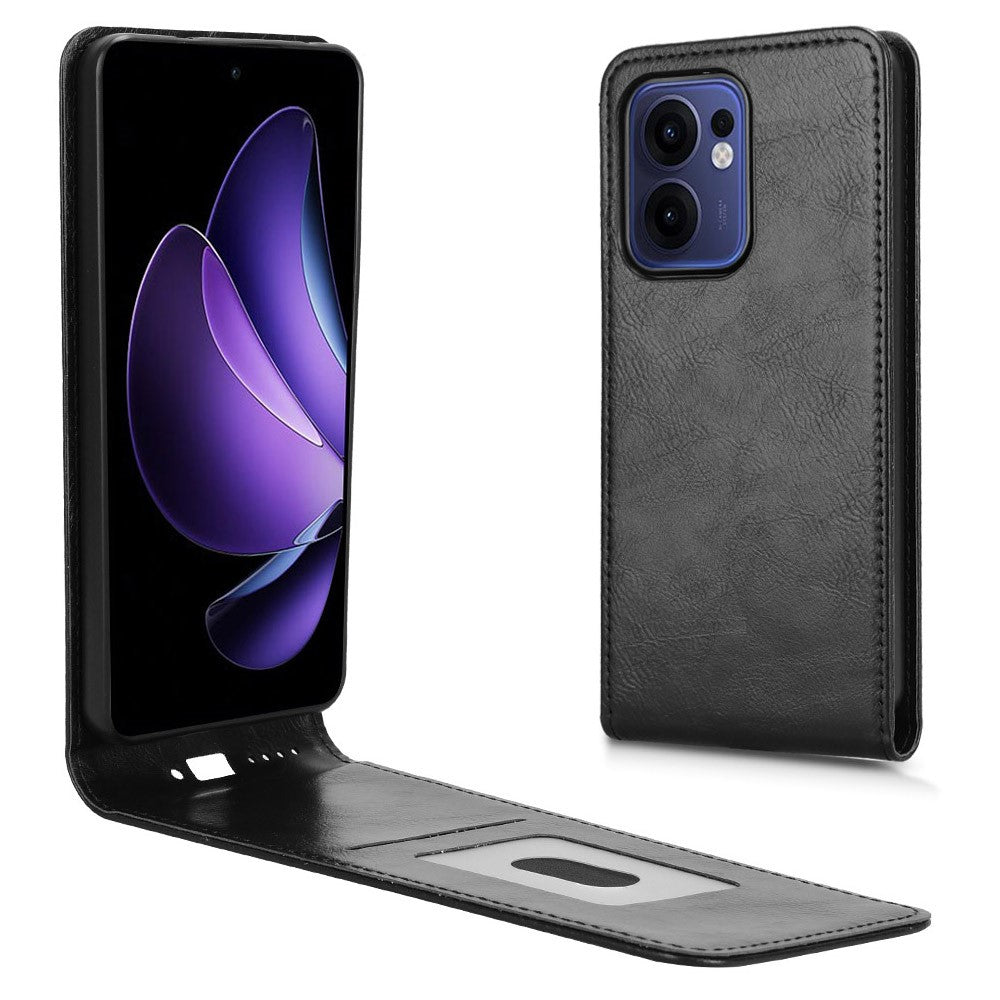 Oppo Reno13 F 5G (Reno 13 FS 5G) / 4G-skal med kortplats, magnetiskt vertikalt fällbart läderfodral