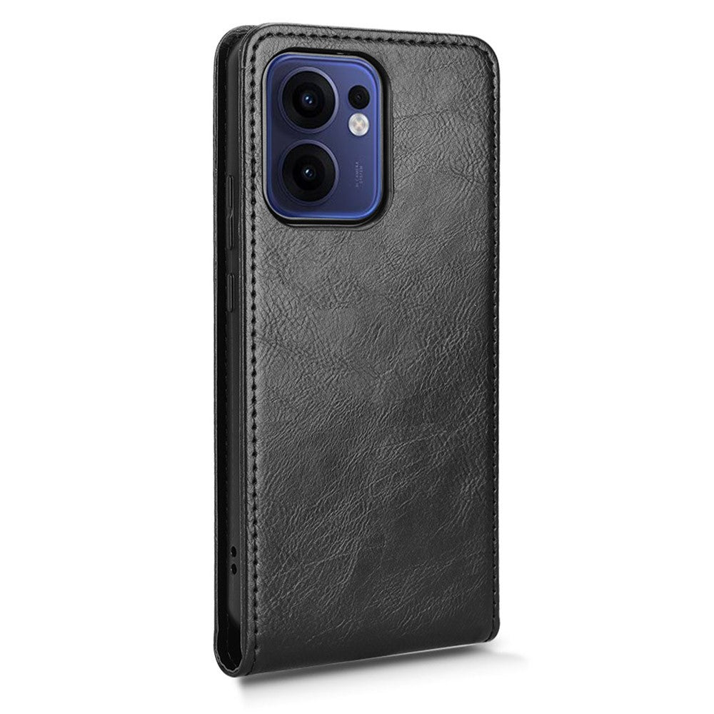 Oppo Reno13 F 5G (Reno 13 FS 5G) / 4G-skal med kortplats, magnetiskt vertikalt fällbart läderfodral