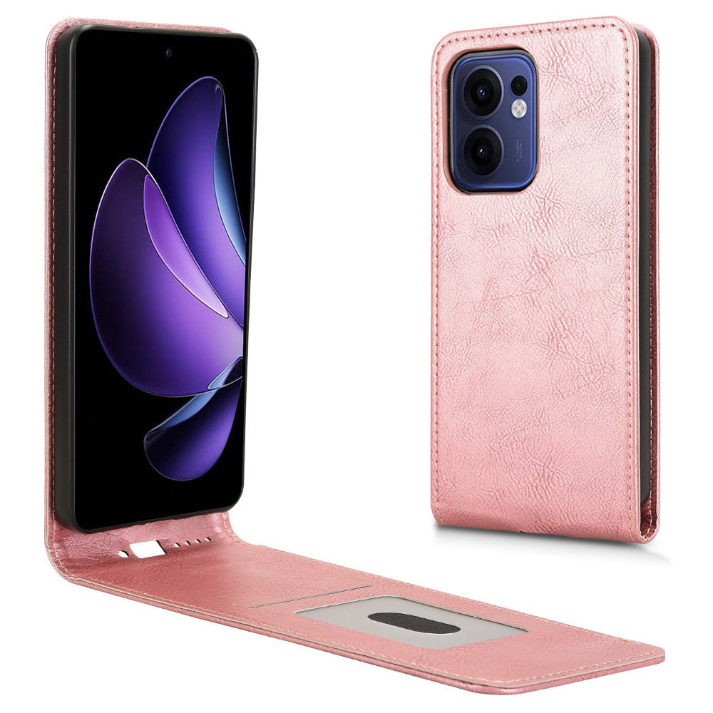 Oppo Reno13 F 5G (Reno 13 FS 5G) / 4G-skal med kortplats, magnetiskt vertikalt fällbart läderfodral