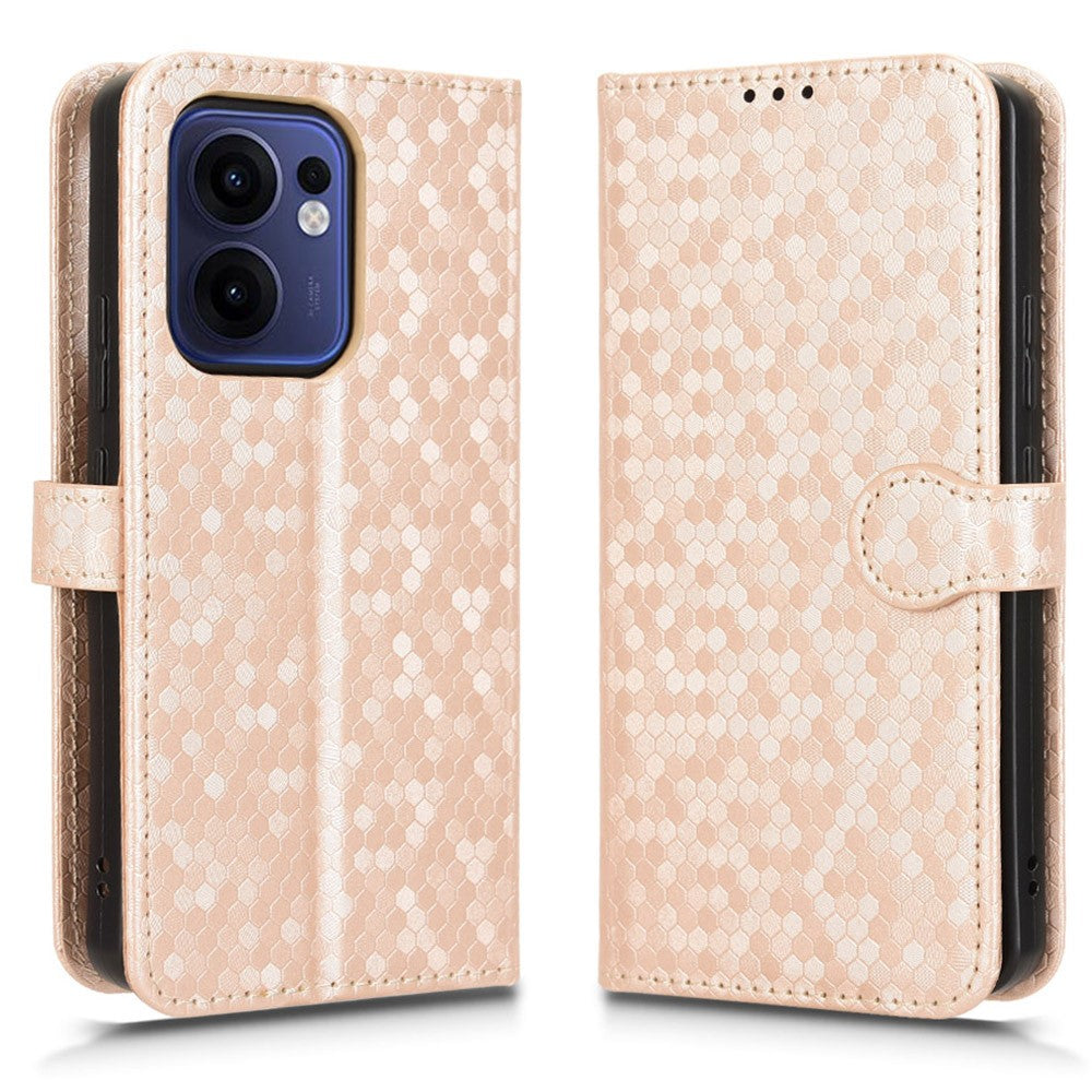 Oppo Reno13 F 5G (Reno 13 FS 5G) / 4G Plånboksfodral med prickigt mönster och tryck i PU-läder