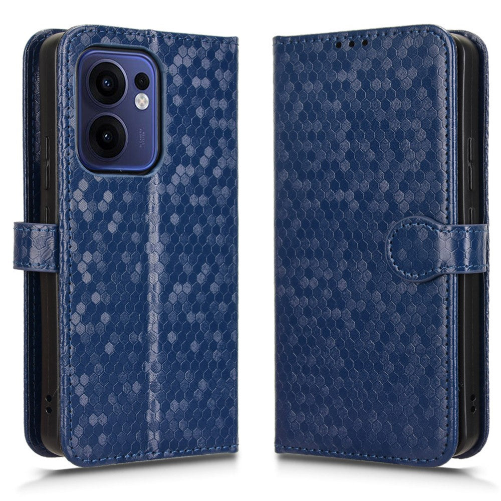 Oppo Reno13 F 5G (Reno 13 FS 5G) / 4G Plånboksfodral med prickigt mönster och tryck i PU-läder