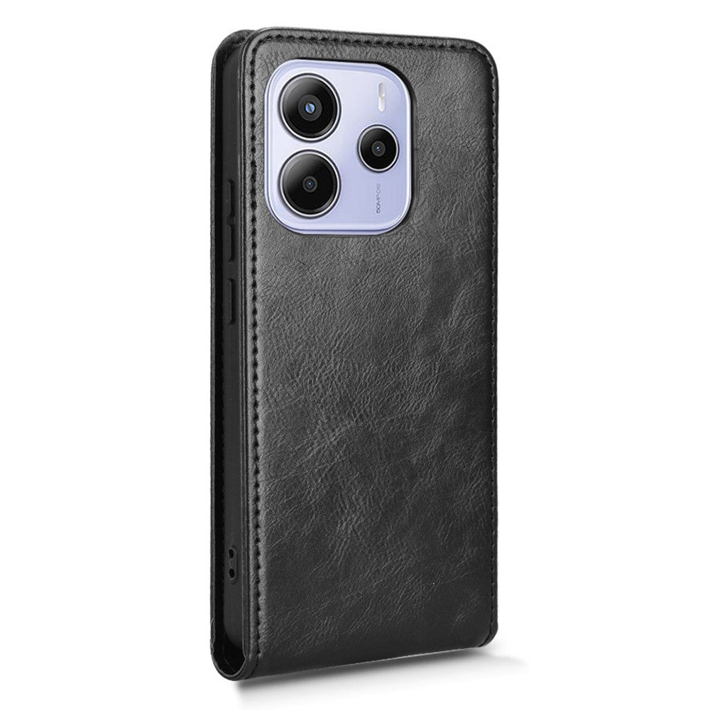 For Xiaomi Redmi Note 14 4G (163.25mm) Case with Card Slot Magnetic Vertical Flip Leather Phone Cover