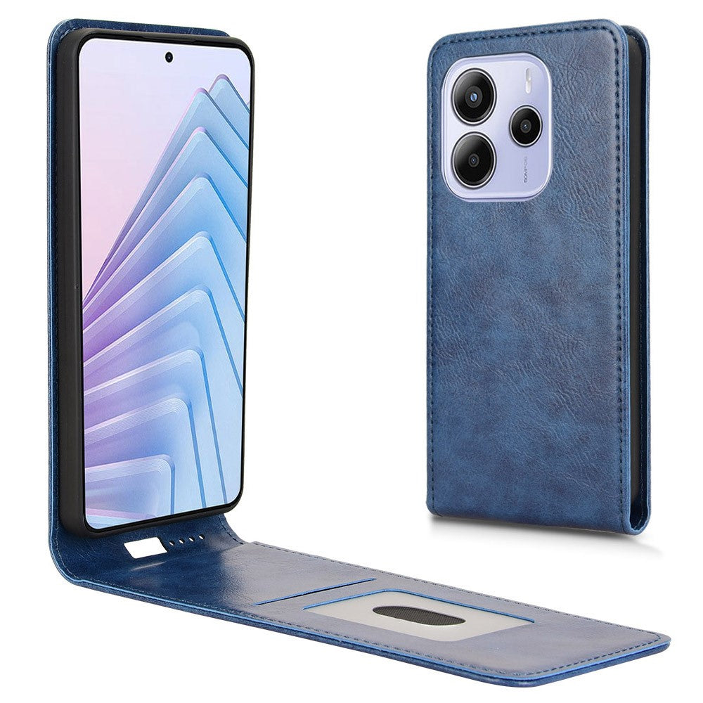 For Xiaomi Redmi Note 14 4G (163.25mm) Case with Card Slot Magnetic Vertical Flip Leather Phone Cover