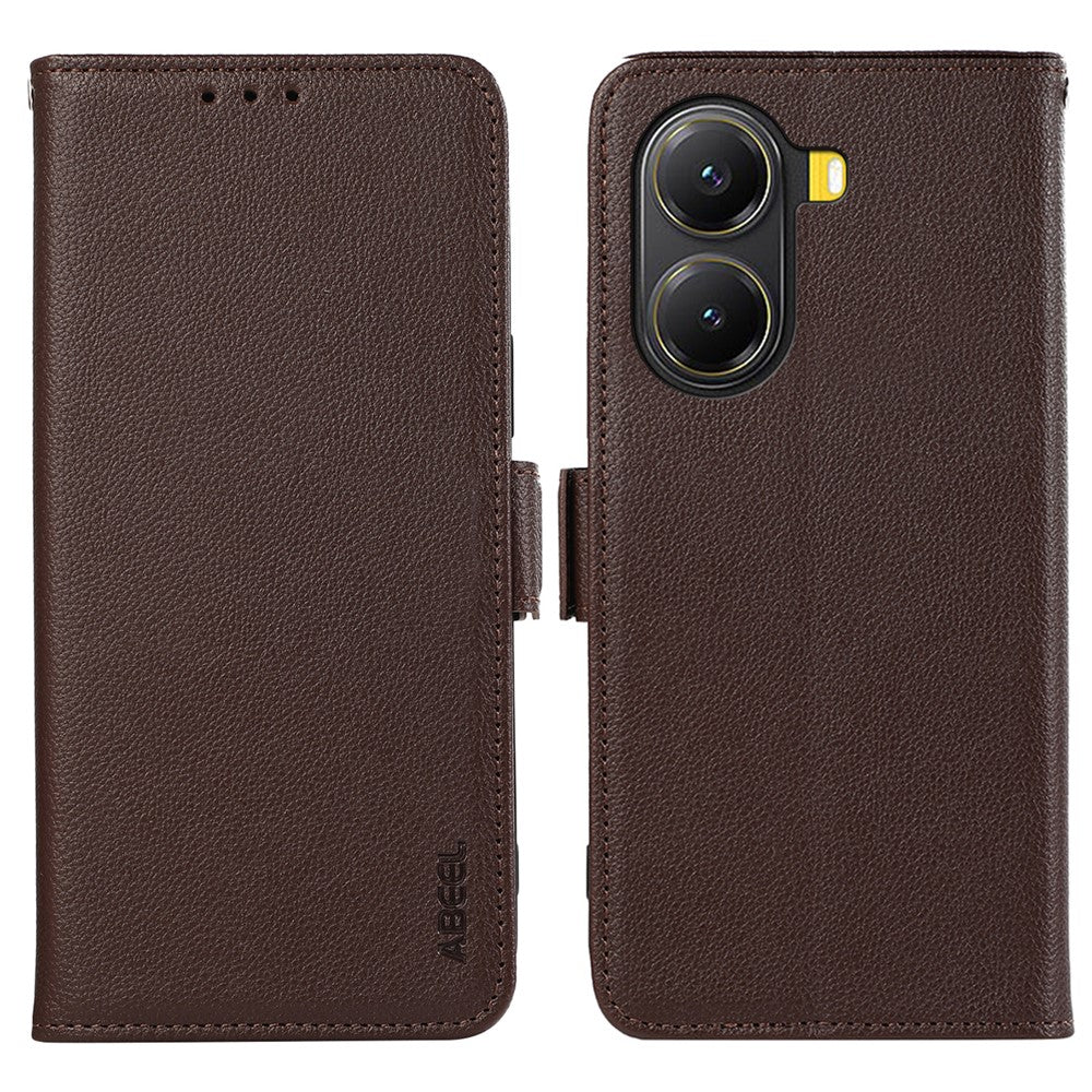 ABEEL For Xiaomi Poco X7 Pro 5G  /  Redmi Turbo 4 5G Case Litchi Texture Leather RFID Blocking Phone Cover