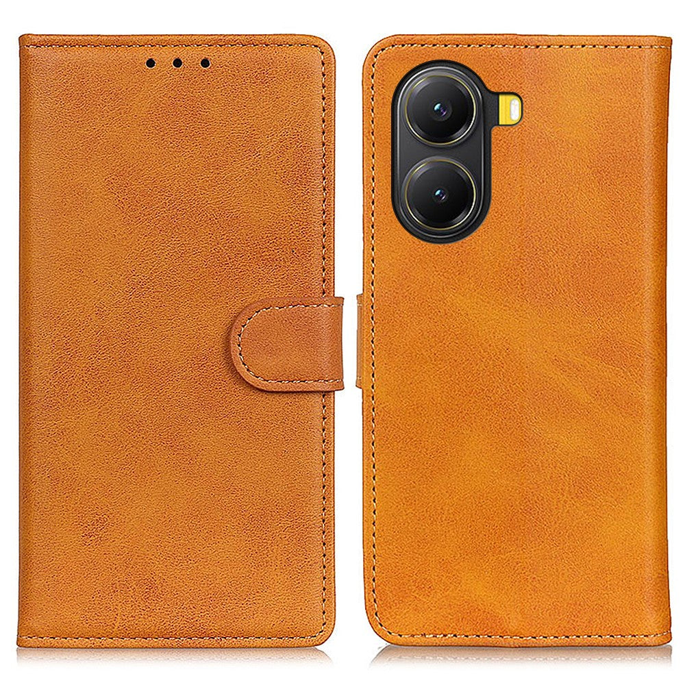 For Xiaomi Poco X7 Pro 5G  /  Redmi Turbo 4 5G Wallet Case Cowhide Texture Leather Stand Phone Cover
