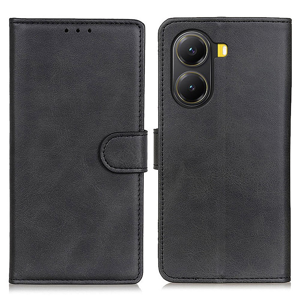 For Xiaomi Poco X7 Pro 5G  /  Redmi Turbo 4 5G Wallet Case Cowhide Texture Leather Stand Phone Cover