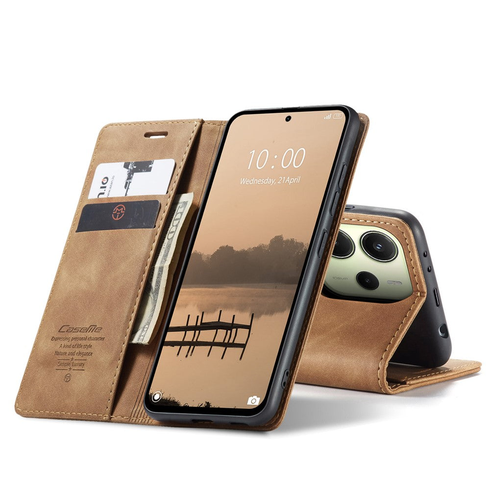 CASEME For Xiaomi Redmi Note 14 4G (163.25mm) Wallet Case  013 Series PU Leather Phone Cover Stand