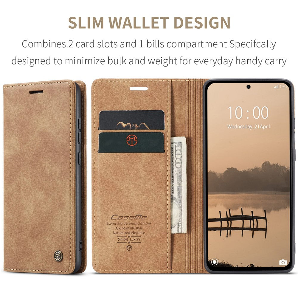 CASEME For Xiaomi Redmi Note 14 4G (163.25mm) Wallet Case  013 Series PU Leather Phone Cover Stand
