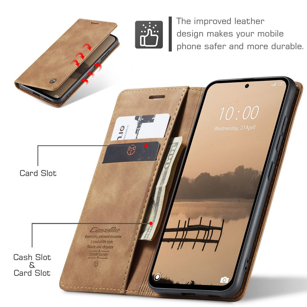 CASEME For Xiaomi Redmi Note 14 4G (163.25mm) Wallet Case  013 Series PU Leather Phone Cover Stand