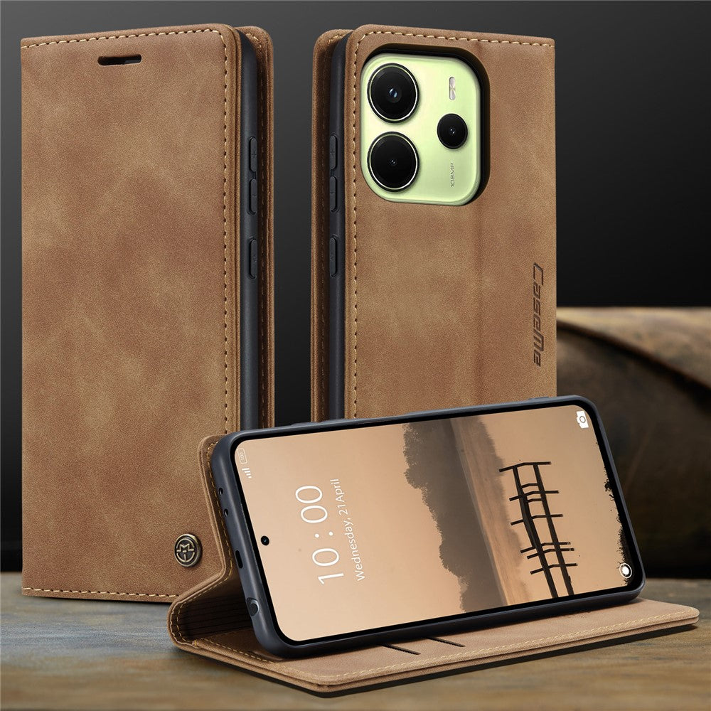 CASEME For Xiaomi Redmi Note 14 4G (163.25mm) Wallet Case  013 Series PU Leather Phone Cover Stand