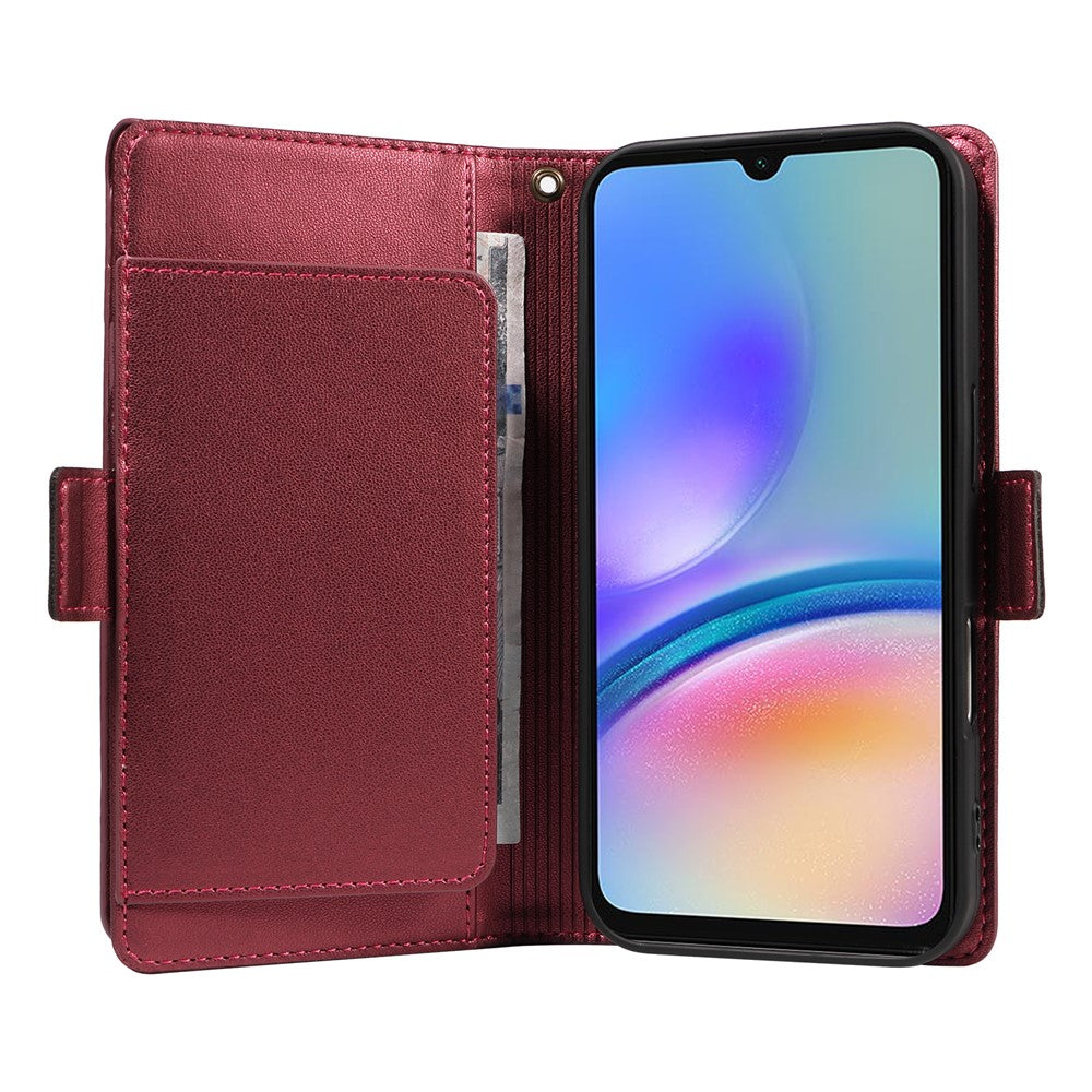 For Samsung Galaxy A05s 4G Case with Multi-Card Holder and Strap PU Leather Phone Cover Stand