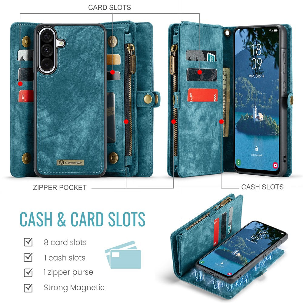 CASEME 008 For Samsung Galaxy A56 5G Phone Cases Leather Cover with Detachable Wallet and Strap