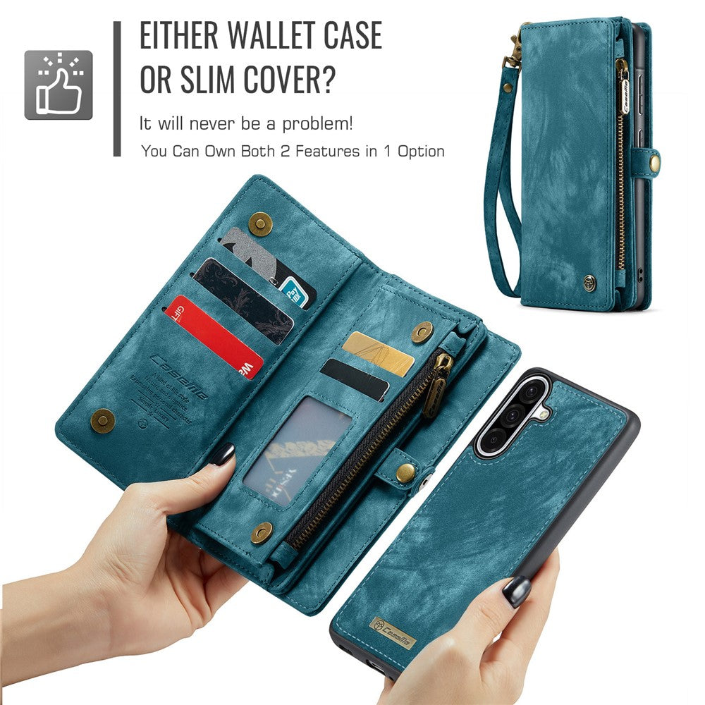 CASEME 008 For Samsung Galaxy A56 5G Phone Cases Leather Cover with Detachable Wallet and Strap