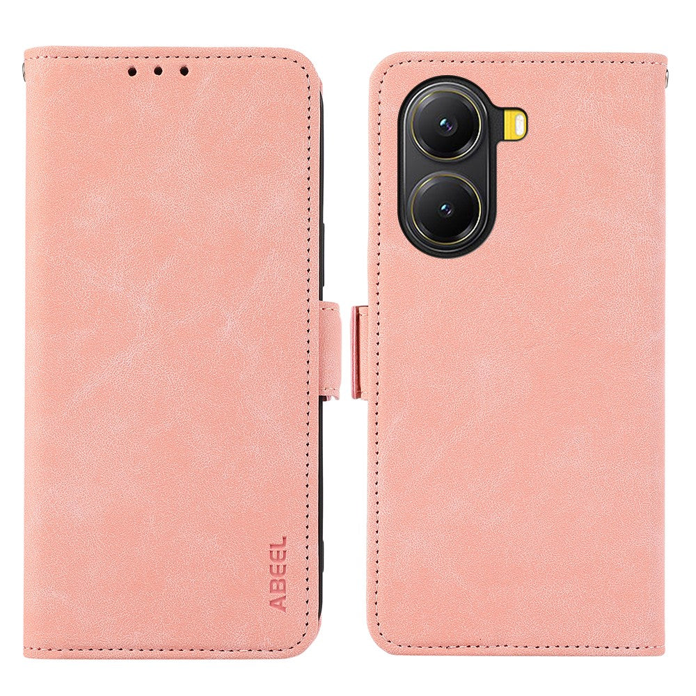 ABEEL For Xiaomi Redmi Turbo 4 5G / Poco X7 Pro 5G Case PU Leather Folio Stand View RFID Blocking Phone Cover
