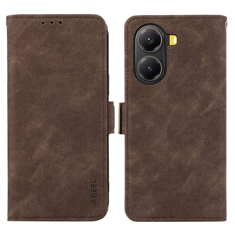 ABEEL For Xiaomi Redmi Turbo 4 5G / Poco X7 Pro 5G Case PU Leather Folio Stand View RFID Blocking Phone Cover