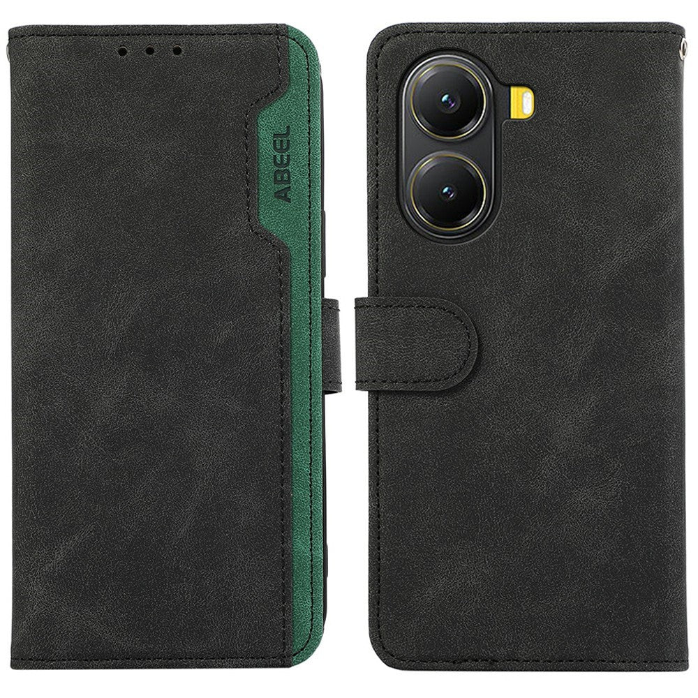 ABEEL For Xiaomi Poco X7 Pro 5G  /  Redmi Turbo 4 5G Case Color Splicing Leather Flip Phone Cover RFID Blocking