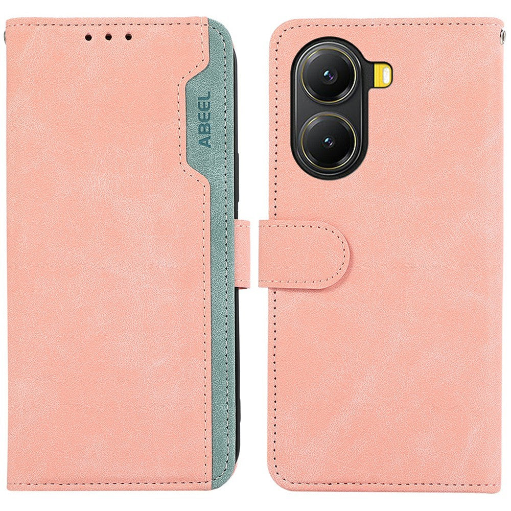 ABEEL For Xiaomi Poco X7 Pro 5G  /  Redmi Turbo 4 5G Case Color Splicing Leather Flip Phone Cover RFID Blocking