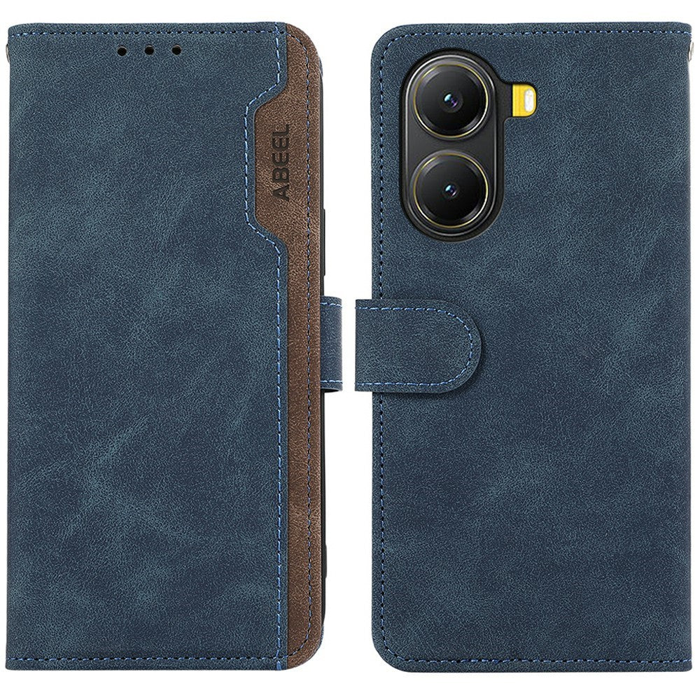 ABEEL For Xiaomi Poco X7 Pro 5G  /  Redmi Turbo 4 5G Case Color Splicing Leather Flip Phone Cover RFID Blocking
