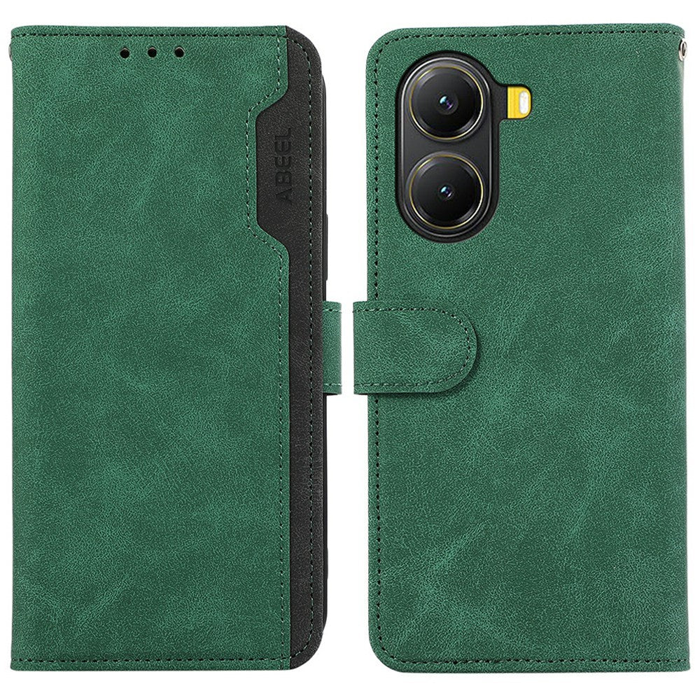 ABEEL For Xiaomi Poco X7 Pro 5G  /  Redmi Turbo 4 5G Case Color Splicing Leather Flip Phone Cover RFID Blocking