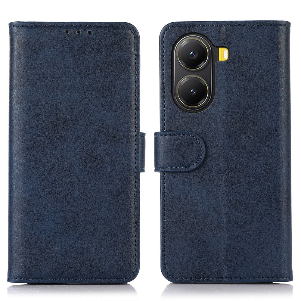 For Xiaomi Poco X7 Pro 5G  /  Redmi Turbo 4 5G Case Cowhide Texture Leather Wallet Phone Cover with Stand