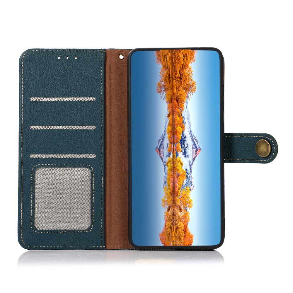 KHAZNEH for Xiaomi Poco X7 Pro 5G  /  Redmi Turbo 4 5G Case Genuine Cow Leather RFID Blocking Wallet Phone Cover