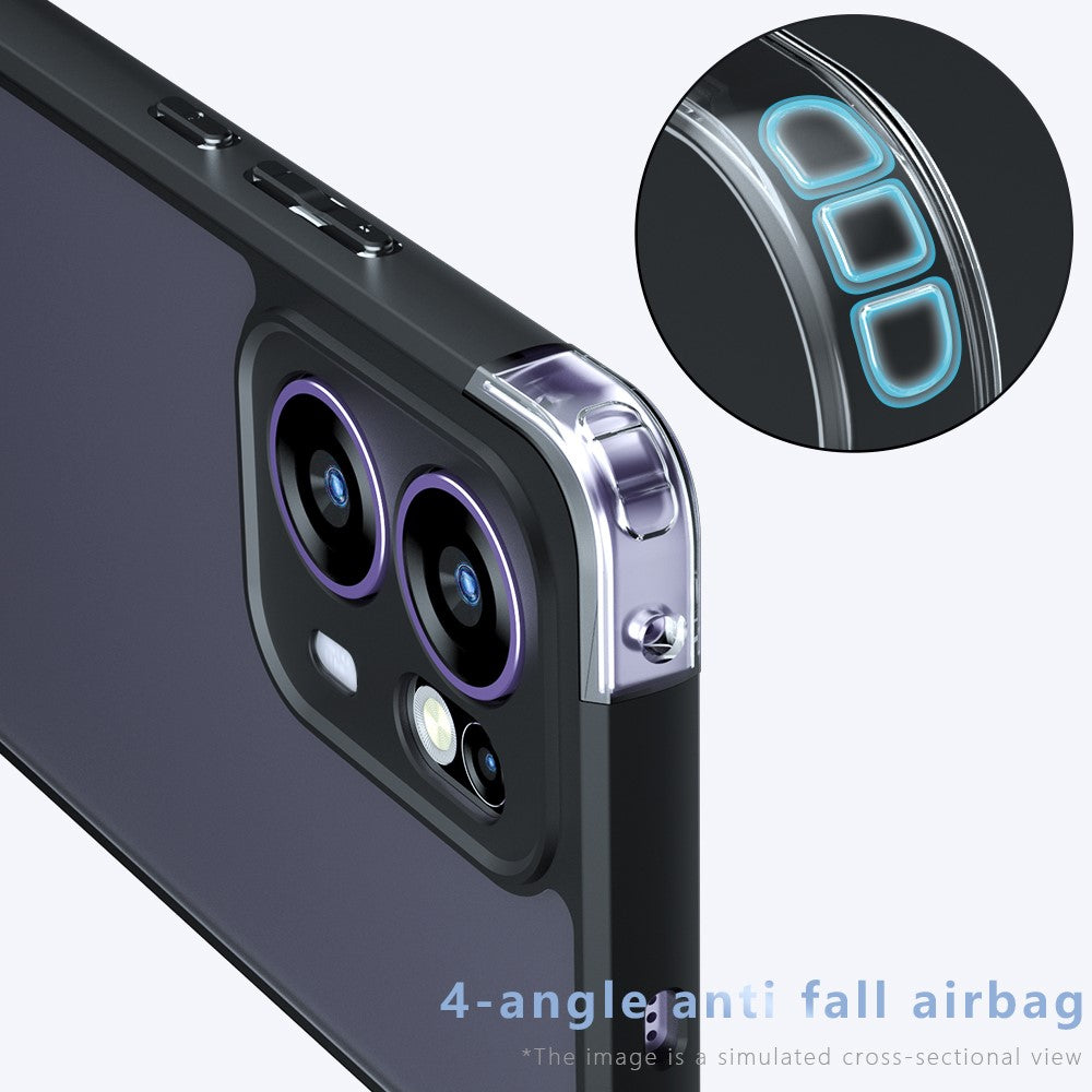 Oppo Reno13 F 5G (Reno 13 FS 5G) / 4G-skal Skin-Touch TPU + PC Matt mobilskal, Transparent Svart