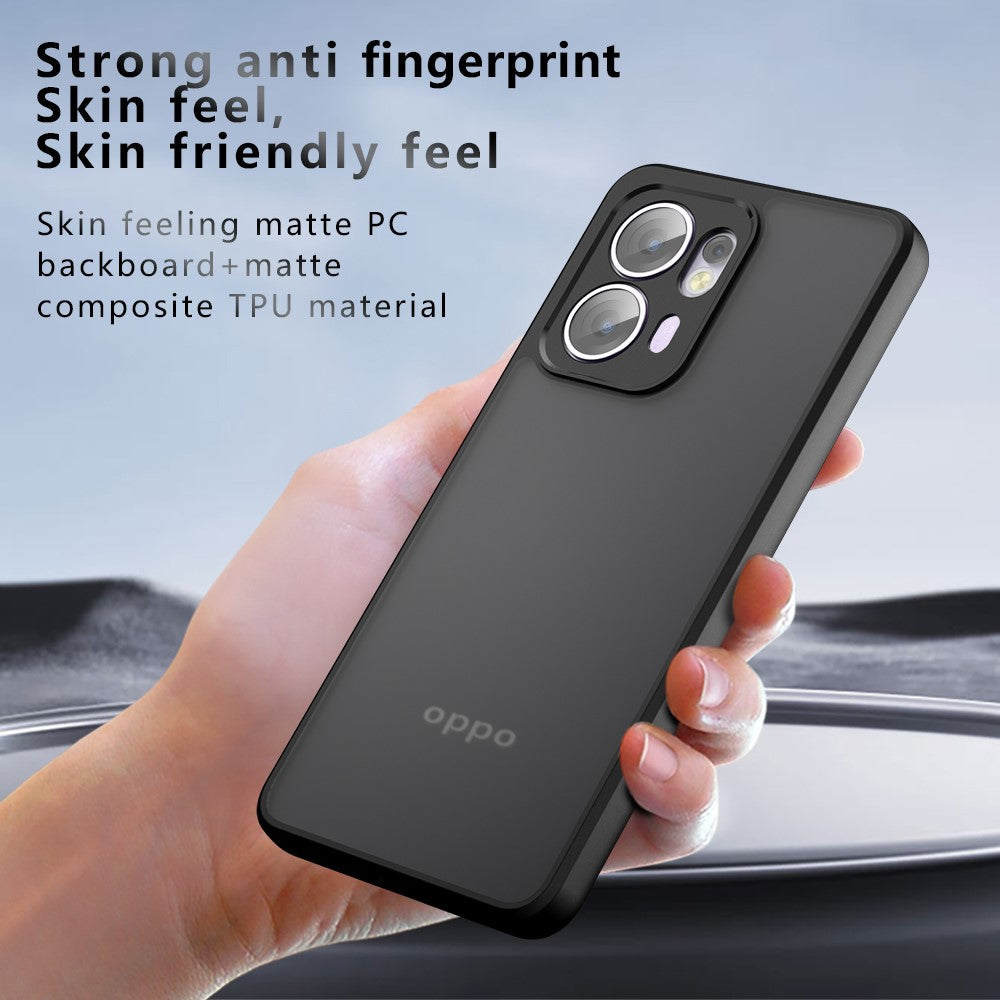 Oppo Reno13 F 5G (Reno 13 FS 5G) / 4G-skal Skin-Touch TPU + PC Matt mobilskal, Transparent Svart