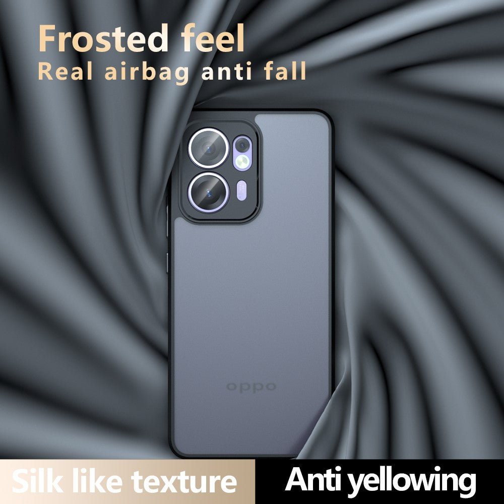 Oppo Reno13 F 5G (Reno 13 FS 5G) / 4G-skal Skin-Touch TPU + PC Matt mobilskal, Transparent Svart