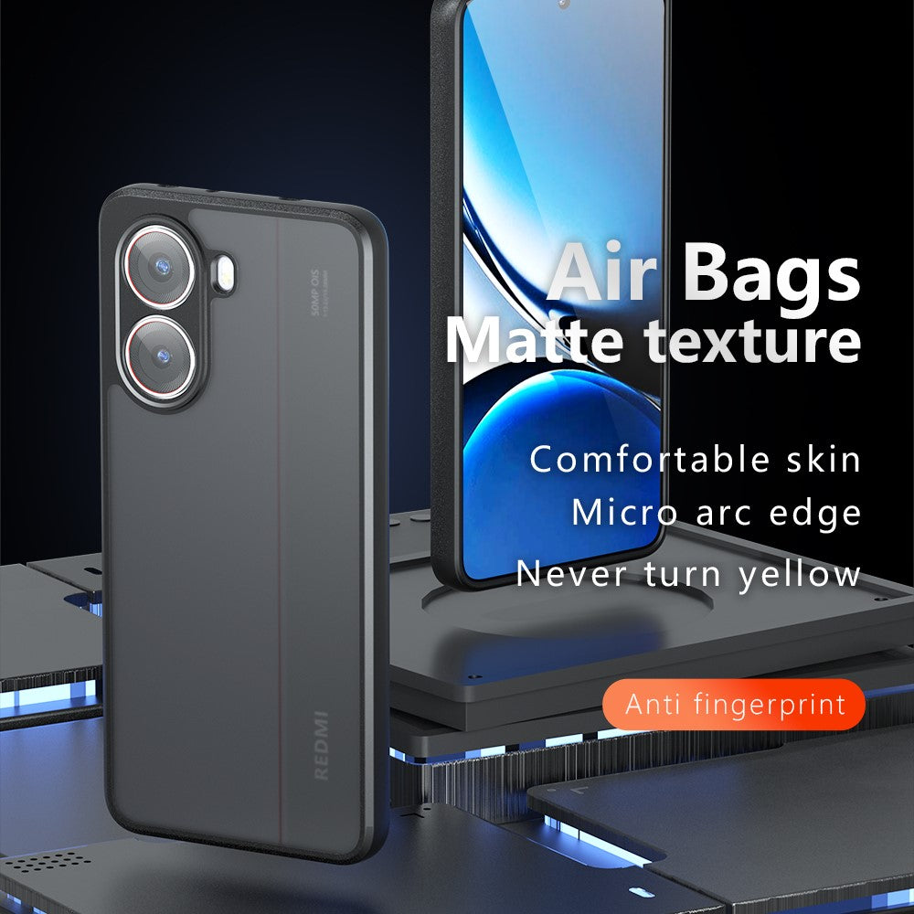 Xiaomi Redmi Turbo 4 5G / Poco X7 Pro 5G-skal Skin-Touch TPU + PC Matt mobilskal, Transparent Svart